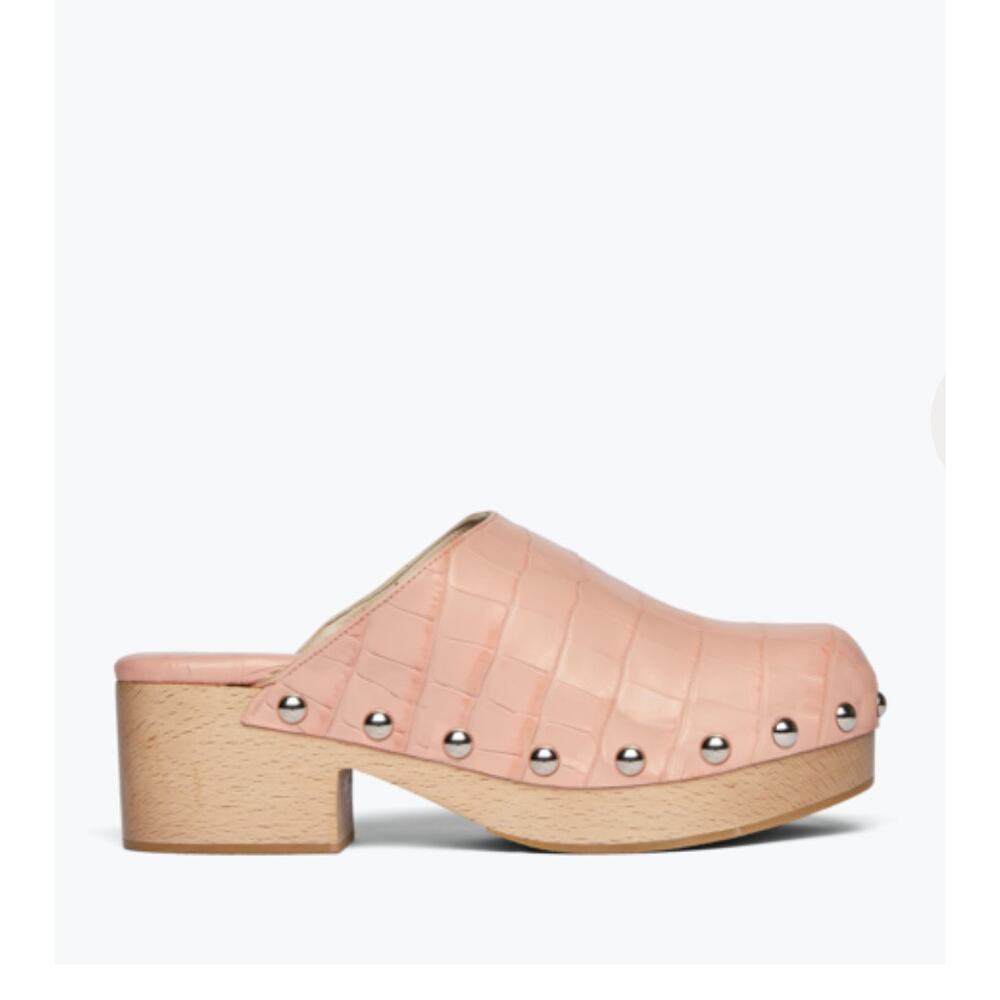 Freda Salvador Samantha Clog, Peony Embossed Croc, Size 6